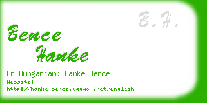 bence hanke business card
